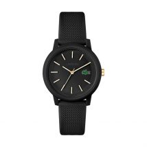 Montre Lacoste 12.12 Noir - Boîtier Noir - Cadran Noir - Bracelet Noir - Mécanisme en Quartz - Pour Femme - Histoire d'Or
