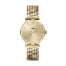 Montre Cluse Minuit 1 Champagne - Boîtier Jaune - Cadran Champagne - Bracelet Doré - Mécanisme en Quartz - Pour Femme - Histoire d'Or