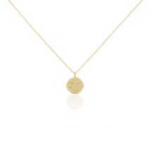 Collier Iago Plaqué Or Oxydes De Zirconium - Pour Femme - Pierre en Oxyde de Zirconium de forme Ronde - Motif Cercle - Histoire d'Or