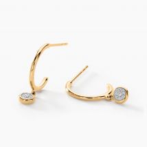 Créoles Mon 1er Diamant Or Jaune Diamant - Pour Femme - Pierre en Diamant de forme Ronde - Histoire d'Or