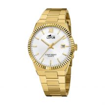 Montre Lotus Freedom Collection Blanc - Boîtier Jaune - Cadran Blanc - Bracelet Doré - Mécanisme en Quartz - Pour Homme - Histoire d'Or