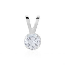 Pendentif Mabila Or Blanc Oxyde De Zirconium - Pour Femme - Pierre en Oxyde de Zirconium de forme Ronde - Motif Cercle - Histoire d'Or