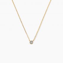 Collier Mon 1er Diamant Or Jaune Diamant - Pour Femme - Pierre en Diamant de forme Ronde - Motif Cercle - Histoire d'Or