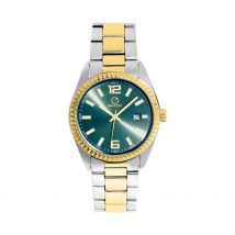 Montre O Watch Bold Vert - Boîtier Blanc - Cadran Vert - Bracelet Bicolore - Mécanisme en Quartz - Pour Homme - Histoire d'Or