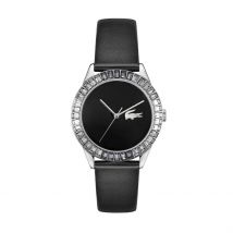 Montre Lacoste Ladycroc Noir - Boîtier Blanc - Cadran Noir - Bracelet Noir - Mécanisme en Quartz - Pour Femme - Histoire d'Or