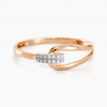 Bague Cyranna Or Rose Diamant - Pour Femme - Pierre en Diamant de forme Ronde - Histoire d'Or