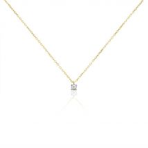 Collier Mei Or Jaune Diamant - Pour Femme - Pierre en Diamant de forme Ronde - Histoire d'Or