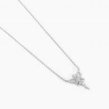 Collier Fee Or Blanc Diamant - Pour Femme - Pierre en Diamant de forme Ronde - Motif Fée - Histoire d'Or