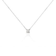 Collier Or Blanc Aphrodite Diamant - Pour Femme - Pierre en Diamant de forme Ronde - Histoire d'Or