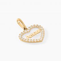 Pendentif Cowal Or Jaune Oxyde De Zirconium - Pour Femme - Pierre en Oxyde de Zirconium de forme Ronde - Motif Cœur - Histoire d'Or
