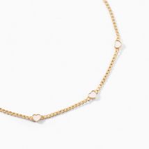 Collier Sweetheart Or Jaune Nacre - Pour Femme - Pierre en Nacre de forme Coeur - Motif Cœur - Histoire d'Or