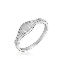 Chevalière Azteque Argent Blanc - Pour Femme - Histoire d'Or