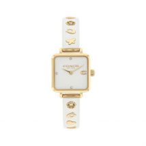 Montre Coach Cass Blanc - Boîtier - Cadran Blanc - Bracelet Blanc - Mécanisme en Quartz - Pour Femme - Histoire d'Or