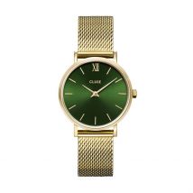 Montre Cluse Minuit Vert - Boîtier Jaune - Cadran Vert - Bracelet Doré - Mécanisme en Quartz - Pour Femme - Histoire d'Or