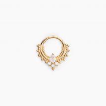 Piercing Ailbhe Or Jaune Oxyde De Zirconium - Pour Femme - Pierre en Oxyde de Zirconium de forme Ronde - Histoire d'Or