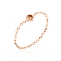 Bague Chaine Rio Selaron Argent Rose Oxyde De Zirconium - Pour Femme - Pierre en Oxyde de Zirconium de forme Ronde - Motif Cercle - Histoire d'Or