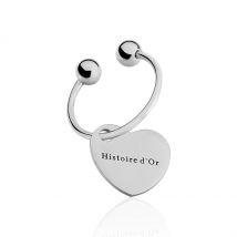 Porte Clefs Williana Acier Blanc - Pour Famille - Histoire d'Or