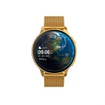 Montre Connectée Tekday - Boîtier Jaune - Cadran Noir - Bracelet Doré - Mécanisme en Connectée - Pour Famille - Histoire d'Or