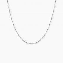 Chaîne Igoa Maille Forçat Diamantee Or Blanc - Pour Famille - Histoire d'Or
