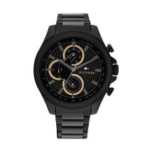Montre Tommy Hilfiger Clark Noir - Boîtier Noir - Cadran Noir - Bracelet Noir - Mécanisme en Quartz - Pour Homme - Histoire d'Or