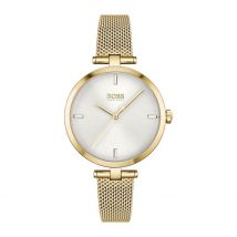 Montre Boss Majesty Argenté - Boîtier Jaune - Cadran Argenté - Bracelet Doré - Mécanisme en Quartz - Pour Femme - Histoire d'Or