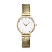 Montre Cluse Boho Chic Petite Blanc - Boîtier Jaune - Cadran Blanc - Bracelet Doré - Mécanisme en Quartz - Pour Femme - Histoire d'Or