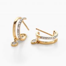 Créoles Jory Or Jaune Diamant - Pour Femme - Pierre en Diamant de forme Ronde - Histoire d'Or