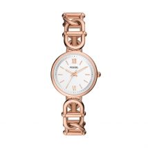 Montre Fossil Carlie Argenté - Boîtier Rose - Cadran Argenté - Bracelet Rose - Mécanisme en Quartz - Pour Femme - Histoire d'Or
