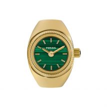 Montre Fossil Watch Ring Vert - Boîtier Jaune - Cadran Vert - Bracelet Doré - Mécanisme en Quartz - Pour Femme - Histoire d'Or