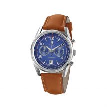 Montre Lip Himalaya Bleu - Boîtier Blanc - Cadran Blanc - Bracelet Marron - Mécanisme en Quartz - Pour Homme - Histoire d'Or