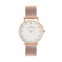 Montre Codhor Cindy Blanc - Boîtier Rose - Cadran Blanc - Bracelet Rose - Mécanisme en Quartz - Pour Femme - Histoire d'Or