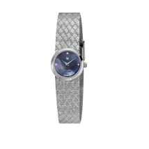 Montre Lip Henriette Diamant Nacre Noire - Boîtier Blanc - Cadran Nacre noire - Bracelet Argenté - Mécanisme en Quartz - Pour Femme - Histoire d'Or