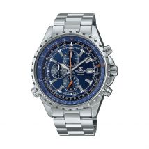 Montre Casio Bleu - Boîtier Blanc - Cadran Blanc - Bracelet Argenté - Mécanisme en Quartz - Pour Homme - Histoire d'Or