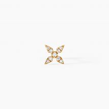 Piercing Pyry Or Jaune Diamant - Pour Femme - Pierre en Diamant de forme Ronde - Motif Fleur - Histoire d'Or