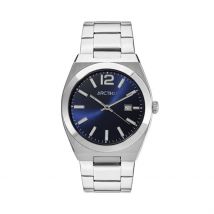 Montre Arctik Onde Bleu - Boîtier Blanc - Cadran Blanc - Bracelet Argenté - Mécanisme en Quartz - Pour Homme - Histoire d'Or