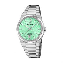 Montre Festina Swiss Made 35 Vert - Boîtier Blanc - Cadran Vert - Bracelet Argenté - Mécanisme en Quartz - Pour Femme - Histoire d'Or