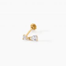 Piercing Guto Or Jaune Oxyde De Zirconium - Pour Femme - Pierre en Oxyde de Zirconium de forme Ronde - Histoire d'Or