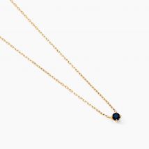 Collier Onora Or Jaune Saphir - Pour Femme - Pierre en Saphir de forme Ronde - Histoire d'Or
