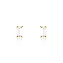 Boucles D'oreilles Puces Giroflee Or Jaune Oxyde - Pour Femme - Pierre en Oxyde de Zirconium de forme Rectangle - Histoire d'Or