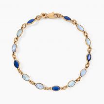 Bracelet Ilvaae Plaqué Or Jaune Pierre De Synthese - Pour Femme - Pierre en Cristal de forme Ovale - Histoire d'Or