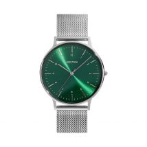 Montre Arctik Nomade Vert - Boîtier Blanc - Cadran Vert - Bracelet Argenté - Mécanisme en Quartz - Pour Homme - Histoire d'Or