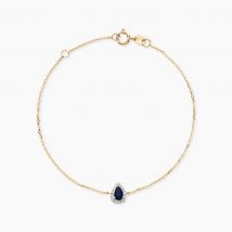 Bracelet Or Jaune Pluie D'Eclat Saphir - Pour Femme - Pierre en Saphir de forme Poire - Motif Goutte - Histoire d'Or