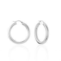 Créoles Amael Acier Blanc - Pour Femme - Histoire d'Or