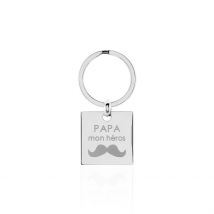 Porte Clefs Pandore Acier Blanc - Pour Homme - Histoire d'Or