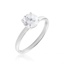 Bague Solitaire Stella Argent Blanc Oxyde De Zirconium - Pour Femme - Pierre en Oxyde de Zirconium de forme Ronde - Motif Cercle - Histoire d'Or