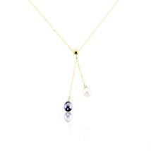 Collier Or Jaune Brayann Perles De Culture - Pour Femme - Pierre en Perle de culture de forme Ovale - Histoire d'Or