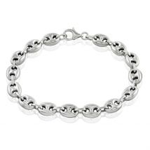 Bracelet Carrus Maille Grain De Cafe Argent Blanc - Pour Homme - Histoire d'Or