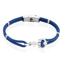 Bracelet Acier Blanc Analya Cordon - Pour Homme - Histoire d'Or