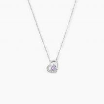 Collier Eliana Or Blanc Amethyste Et Oxyde De Zirconium - Pour Femme - Pierre en Amethyste de forme Coeur - Motif Cœur - Histoire d'Or