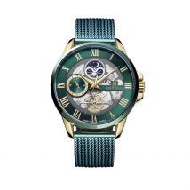 Montre Montignac Round Vert - Boîtier Jaune - Cadran Vert - Bracelet Vert - Mécanisme en Quartz - Pour Homme - Histoire d'Or